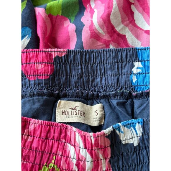 Hollister Summer Mini Skirt Floral Hawaiian Small Blue Red Pockets Preppy Y2K - Picture 7 of 9